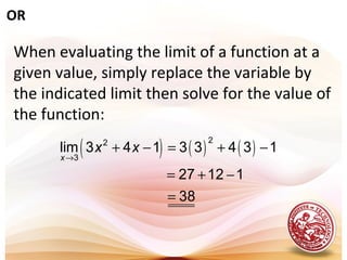 L4 one sided limits limits at infinity | PPT