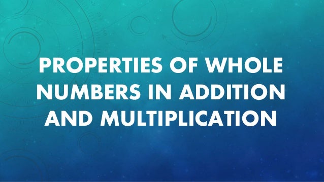 Chart On Properties Of Whole Numbers