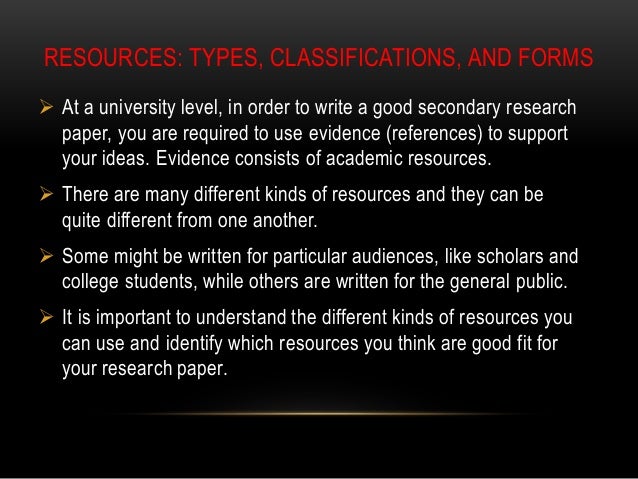 Types of evidence in research papers