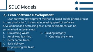 LESSON 4 SOFTWARE DEVELOPMENT LIFES CYCLE | PPTX