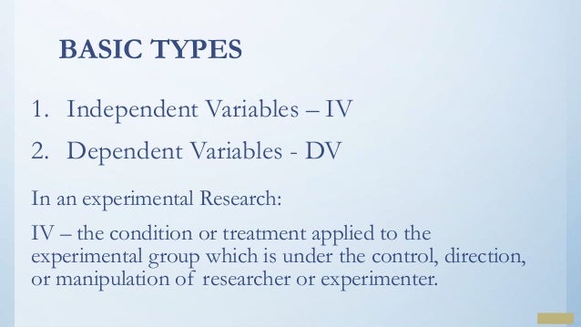 TYPES OF VARIABLES