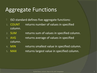 L5 aggregate functions | PPT