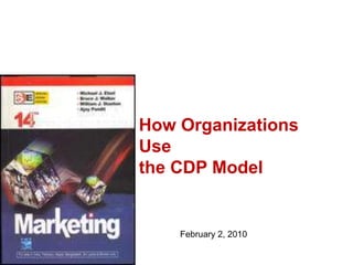 How Organizations Use  the CDP Model February 2, 2010 