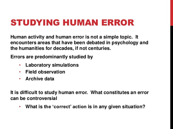 CS5032 Lecture 5: Human Error 1