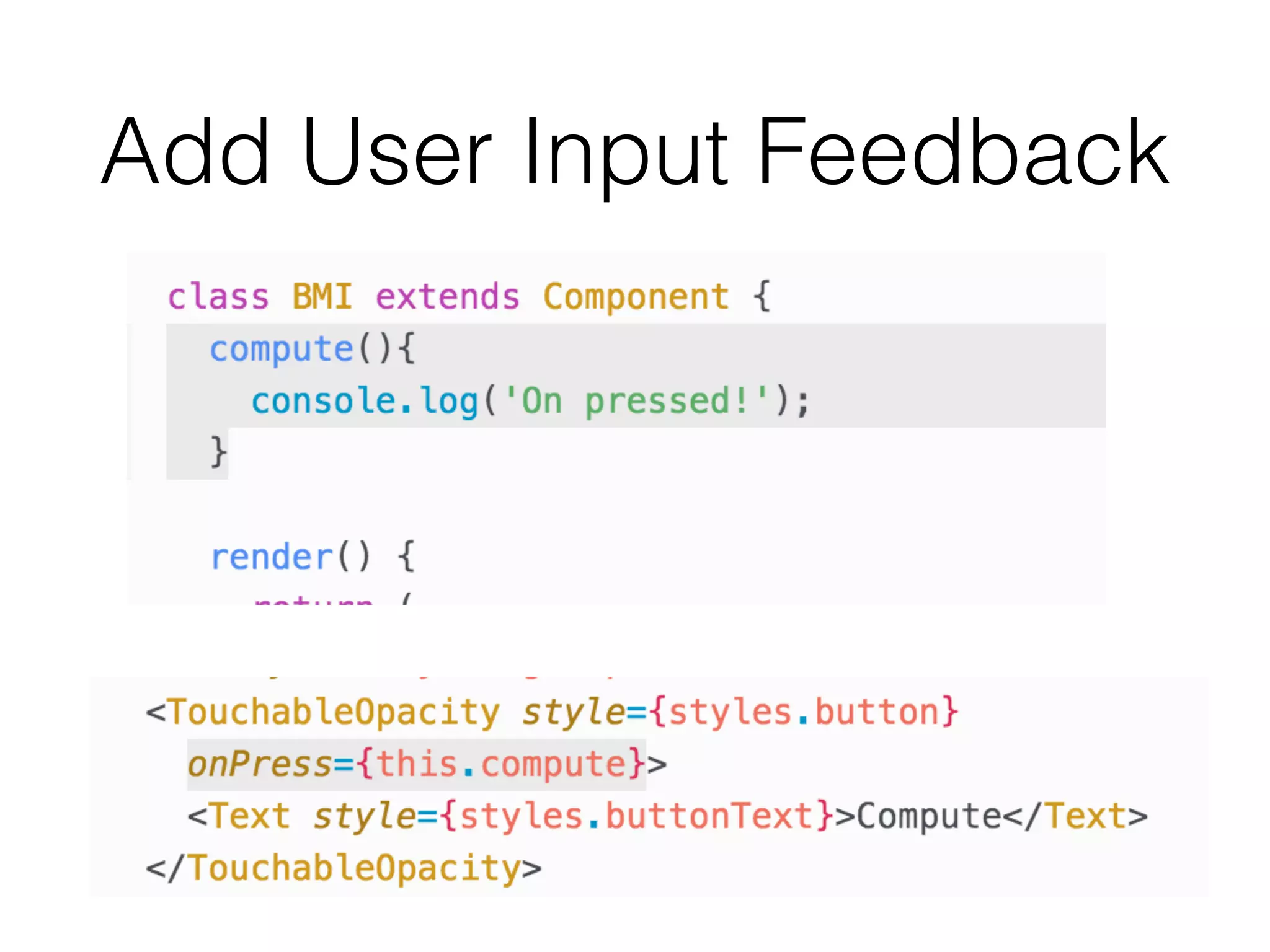 Add User Input Feedback
 