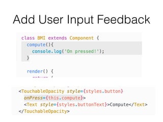 Add User Input Feedback
 