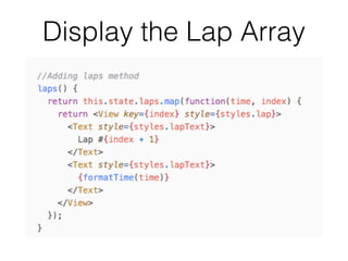 Display the Lap Array
 
