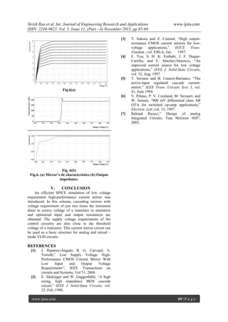 A Low Power Low Voltage High Performance CMOS Current Mirror | PDF