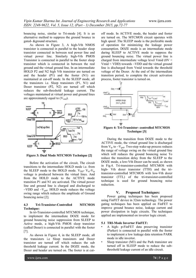 Ground Bounce Noise Reduction in Vlsi Circuits