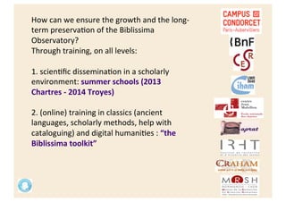 Biblissima: an Observatory for the Written Cultural Heritage of ...