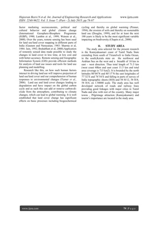Land Use / Land Cover Classification of kanniykumari Coast, Tamilnadu