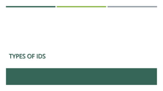 TYPES OF IDS
 