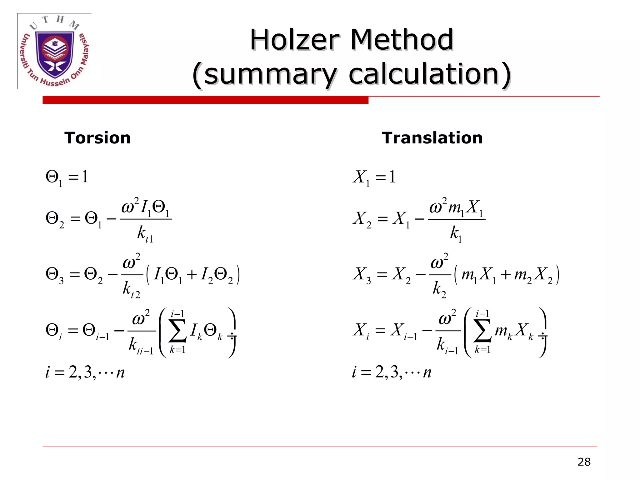 L5 determination of natural frequency & mode shape | PPT