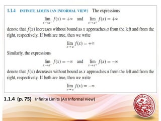 1.1.4 (p. 75) Infinite Limits (An Informal View)
 