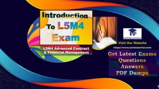 L5M4 Advanced Contract
& Financial Management
 
