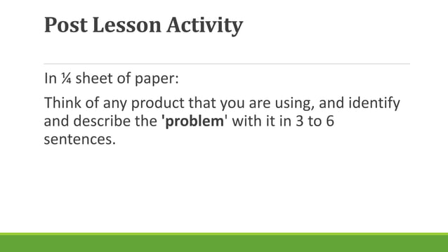 Development of A Business Plan - Identifying a Market Problem | PPTX