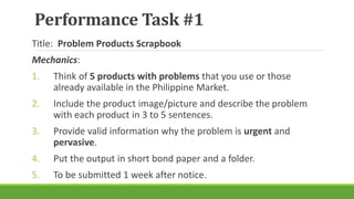 Development of A Business Plan - Identifying a Market Problem | PPTX