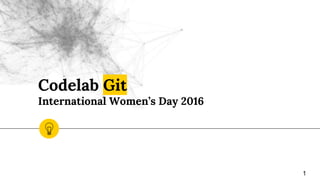 Codelab Git
International Women’s Day 2016
1
 