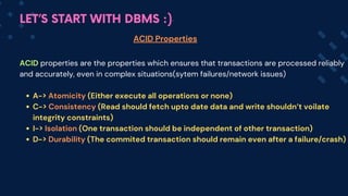 Comprehensive Guide to DBMS Transactions, ACID Properties, and ...