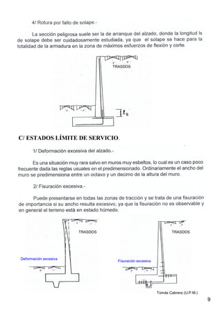 C/ ESTADOS LÍMITE DE SERVICIO.
Deformación excesiva
Fisuración excesiva
TRASDOS
TRASDOS TRASDOS
9
Tomás Cabrera (U.P.M.)
 
