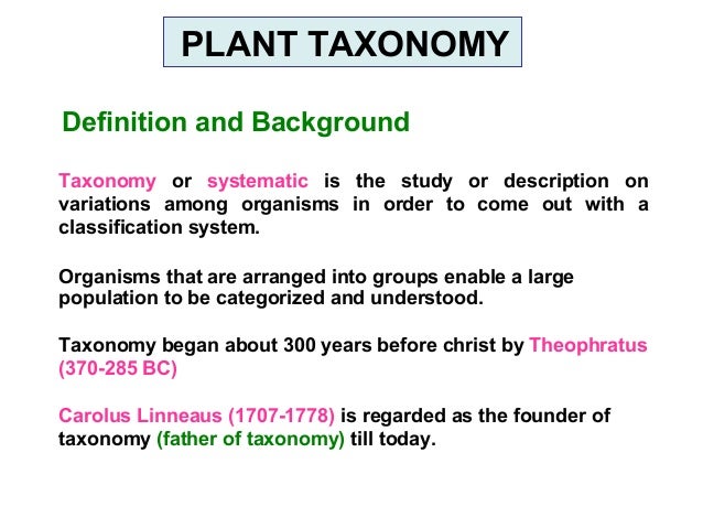 Plant Taxonomy Chart