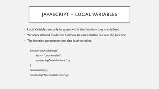 Comprehensive Introduction to JavaScript Programming Concepts and Usage ...