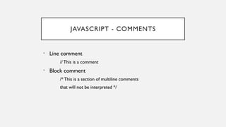 Comprehensive Introduction to JavaScript Programming Concepts and Usage ...