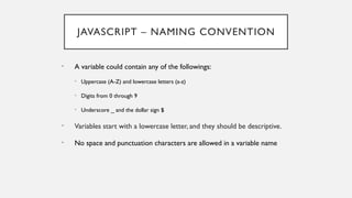 Comprehensive Introduction to JavaScript Programming Concepts and Usage ...