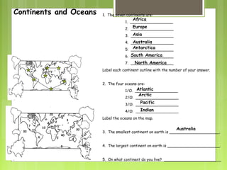 L6 continents and ocean | PPT