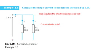 Also calculate the effective resistance as well
Current divider rule?
 