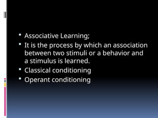 Learning, definition and its types including Reinforcement and ...
