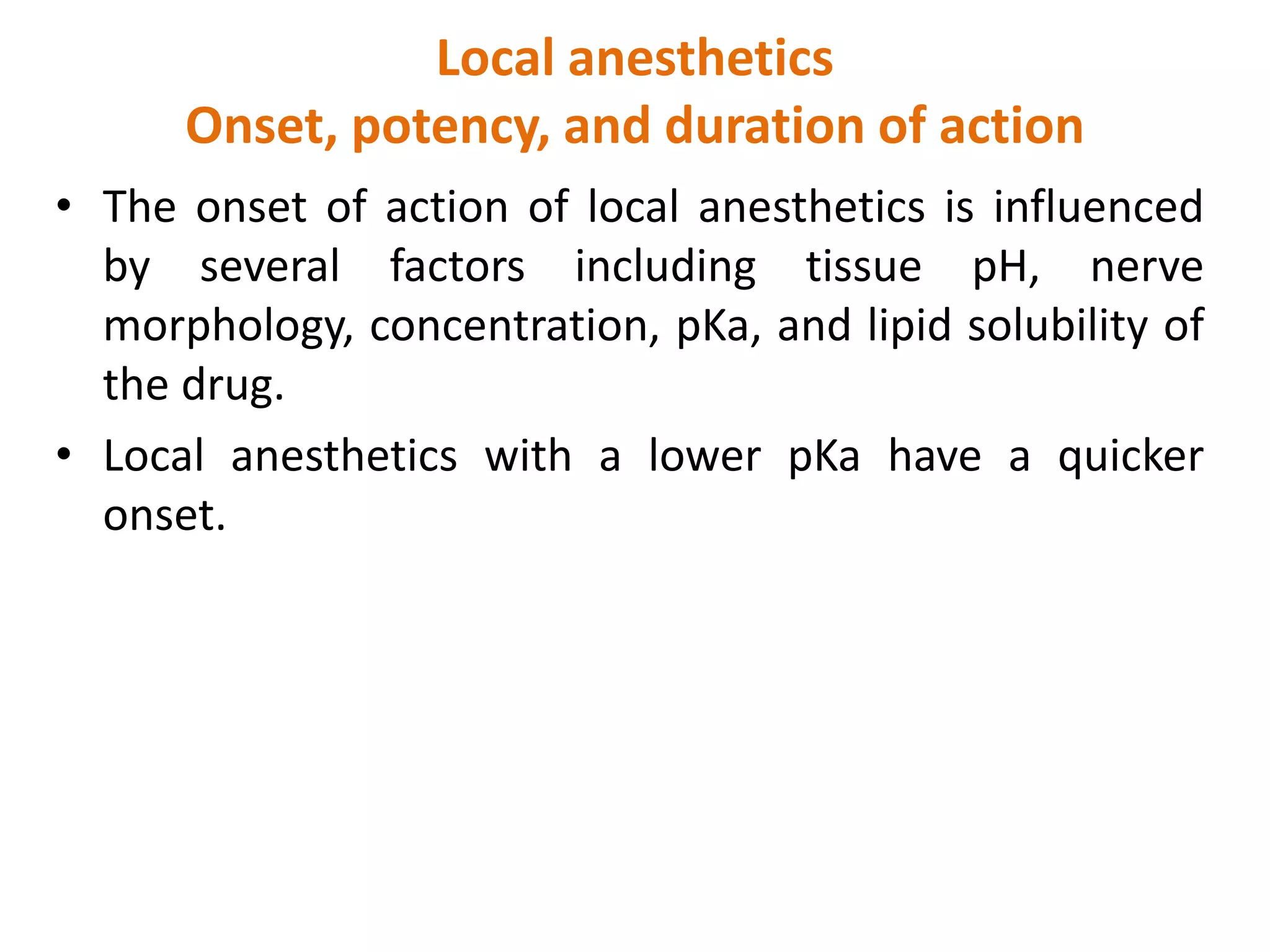 Local anesthetics PPT