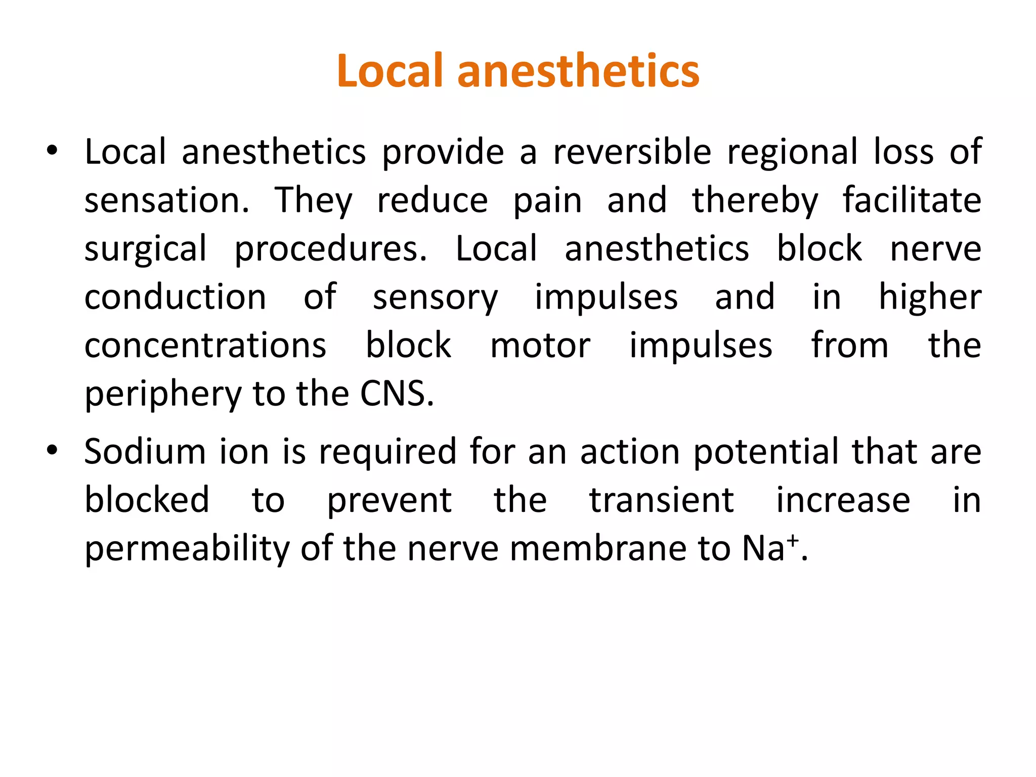 Local anesthetics PPT