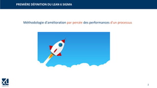 2
PREMIÈRE DÉFINITION DU LEAN 6 SIGMA
Méthodologie d'amélioration par percée des performances d'un processus
 