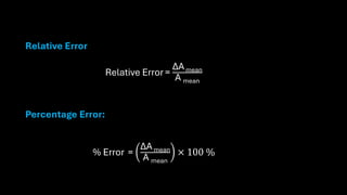 Relative Error Sign Lecture 6 of Unit and Measurements Errors | PDF