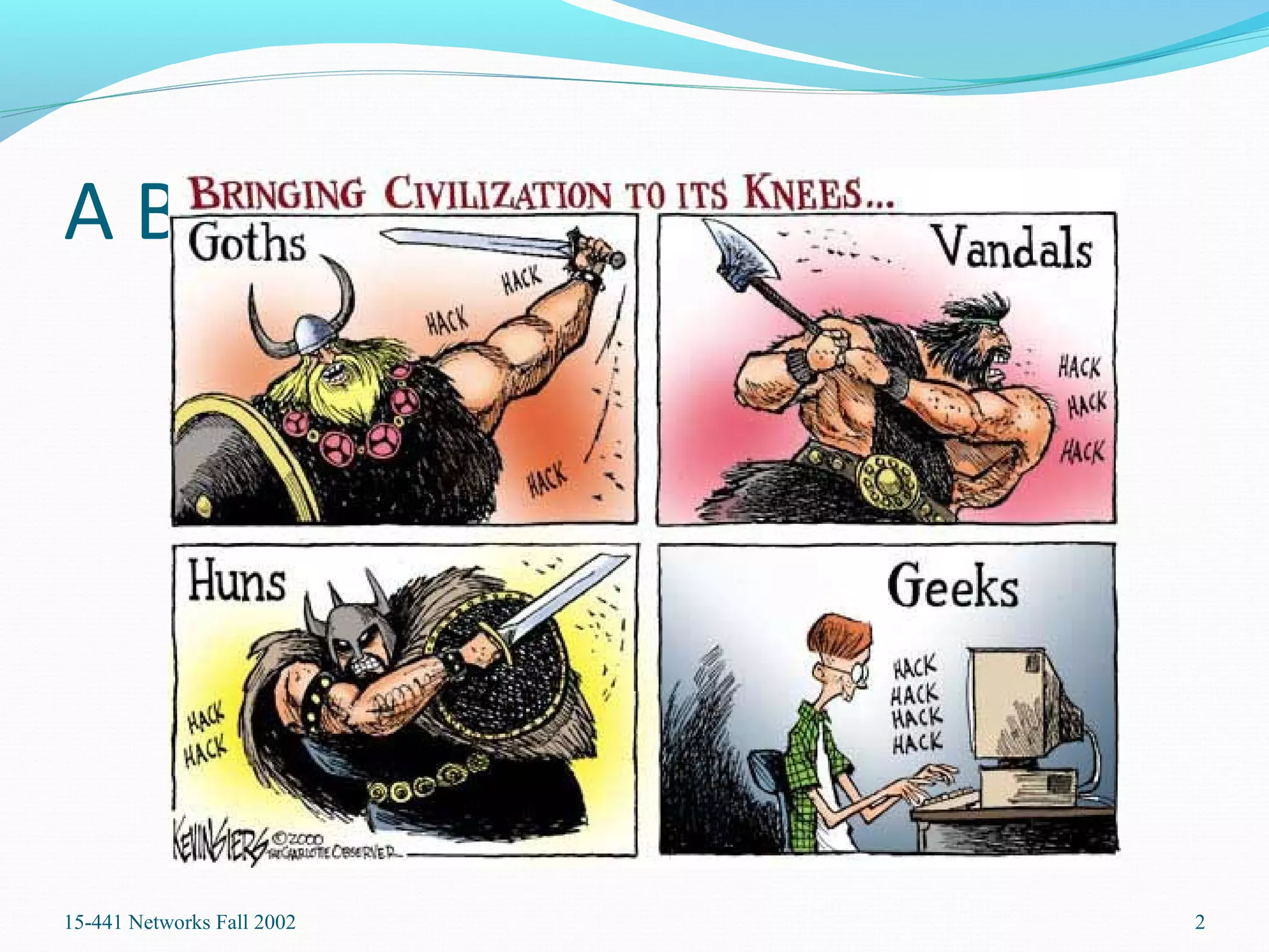 A Brief History of the World
15-441 Networks Fall 2002 2
 