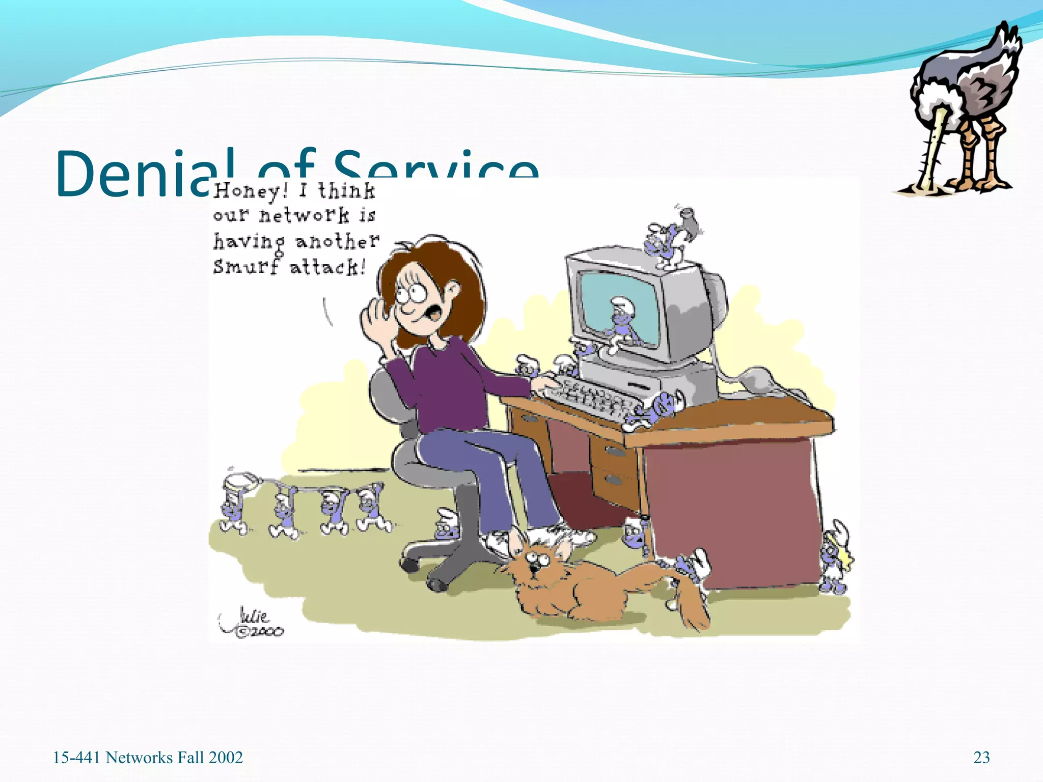 Denial of Service
15-441 Networks Fall 2002 23
 