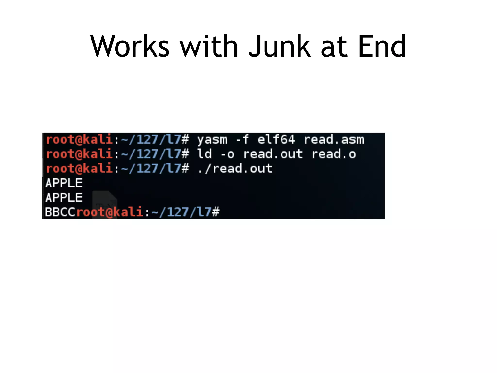 Works with Junk at End