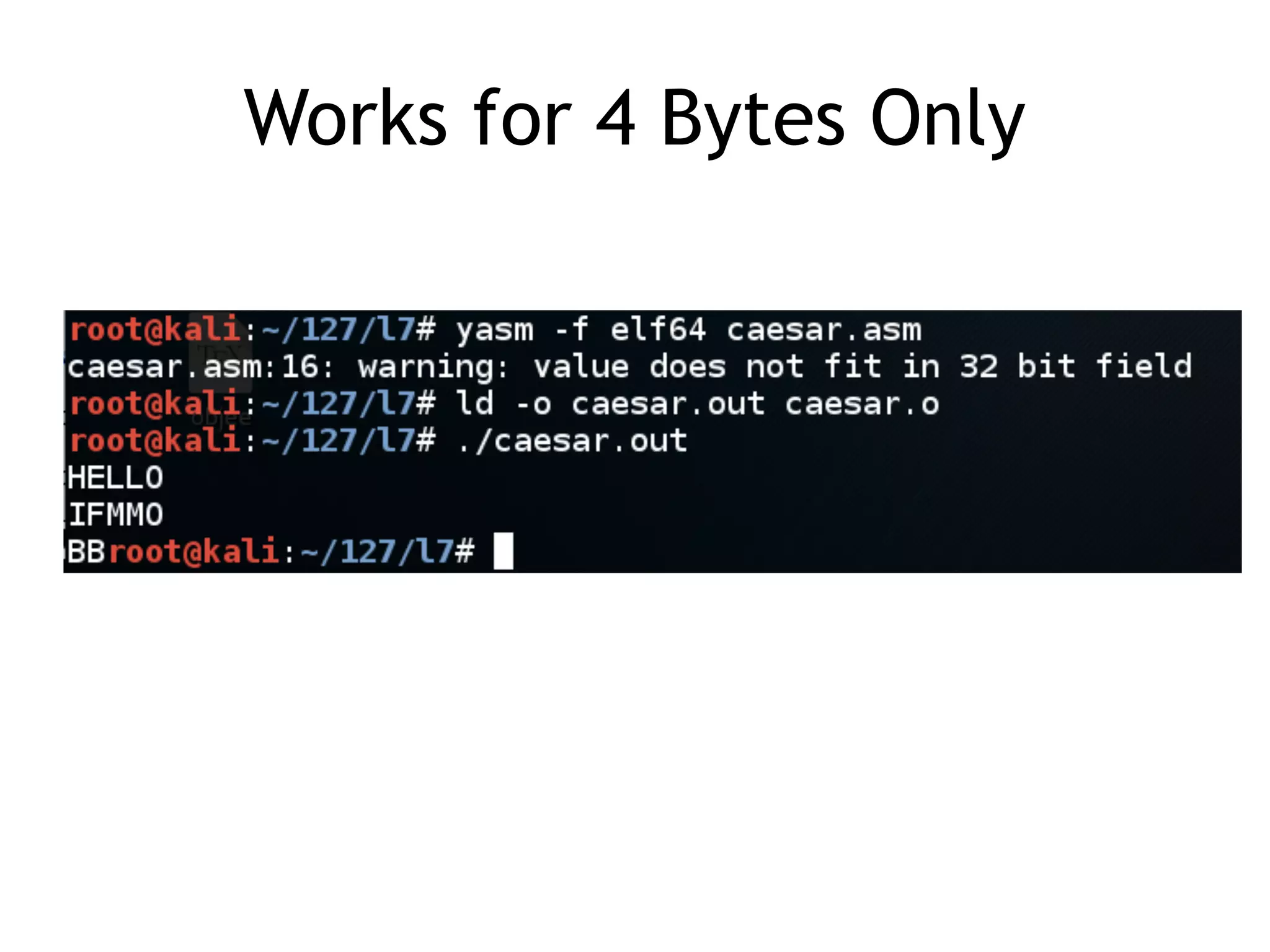 Works for 4 Bytes Only