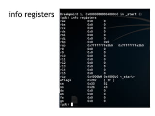 info registers
 
