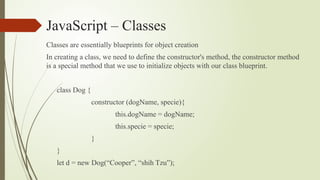 Comprehensive Guide to JavaScript Arrays, Objects, and Classes | PPTX