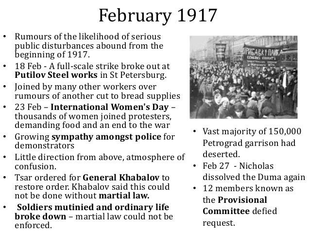 a glimpse at the cause of the russian revolution of february 1917 Causes of: the russian revolution but the russian revolution of 1905 was a major cause/ influence on the february revolution of russia on 1917. a glimpse at the cause of the russian revolution of february 1917 Causes of: the russian revolution but the russian revolution of 1905 was a major cause/ influence on the february revolution of russia on 1917.
