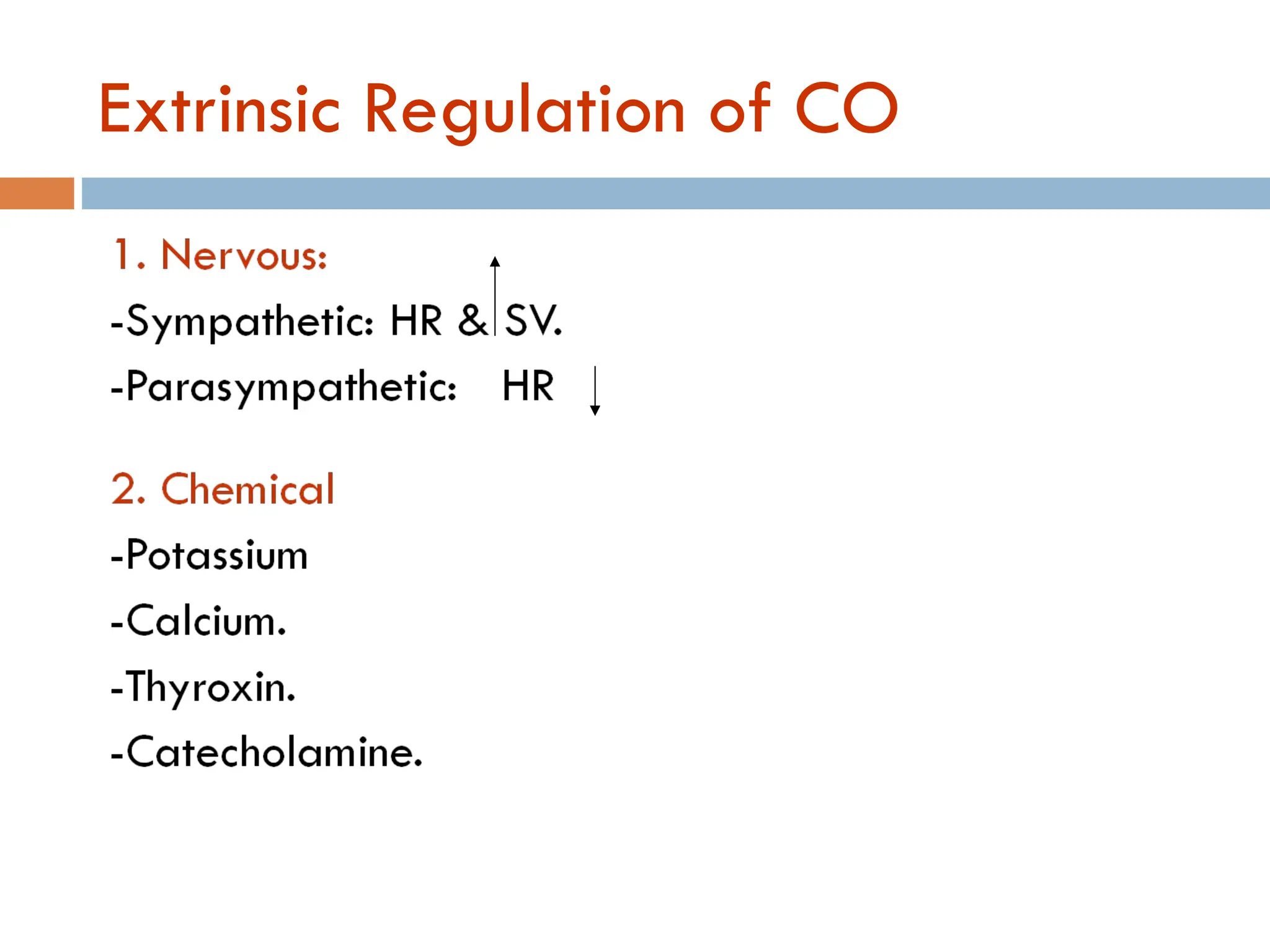 Extrinsic Regulation of CO
 