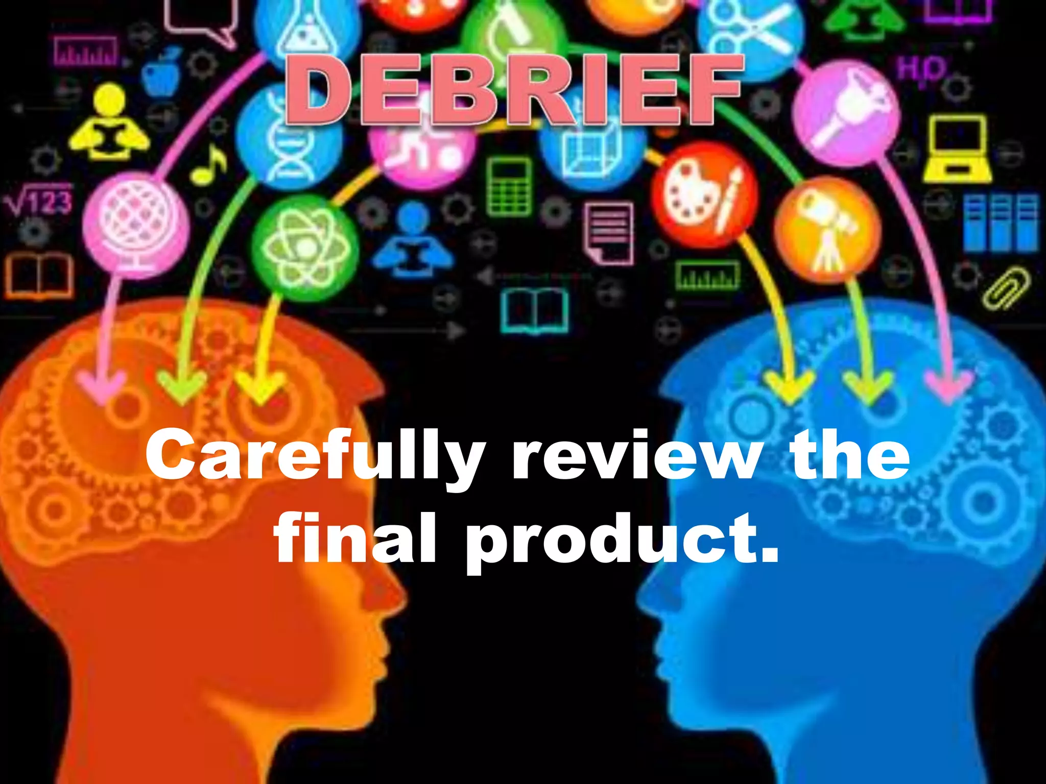 Carefully review the
final product.
 