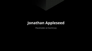 Jonathan Appleseed
Placeholder at HashiCorp
 