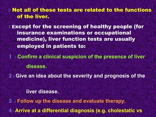 Comprehensive Overview of Liver Function Tests and Bilirubin Metabolism ...