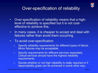 Reliability and security specification (CS 5032 2012) | PPTX