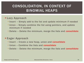Binomial Heaps and Fibonacci Heaps | PPTX