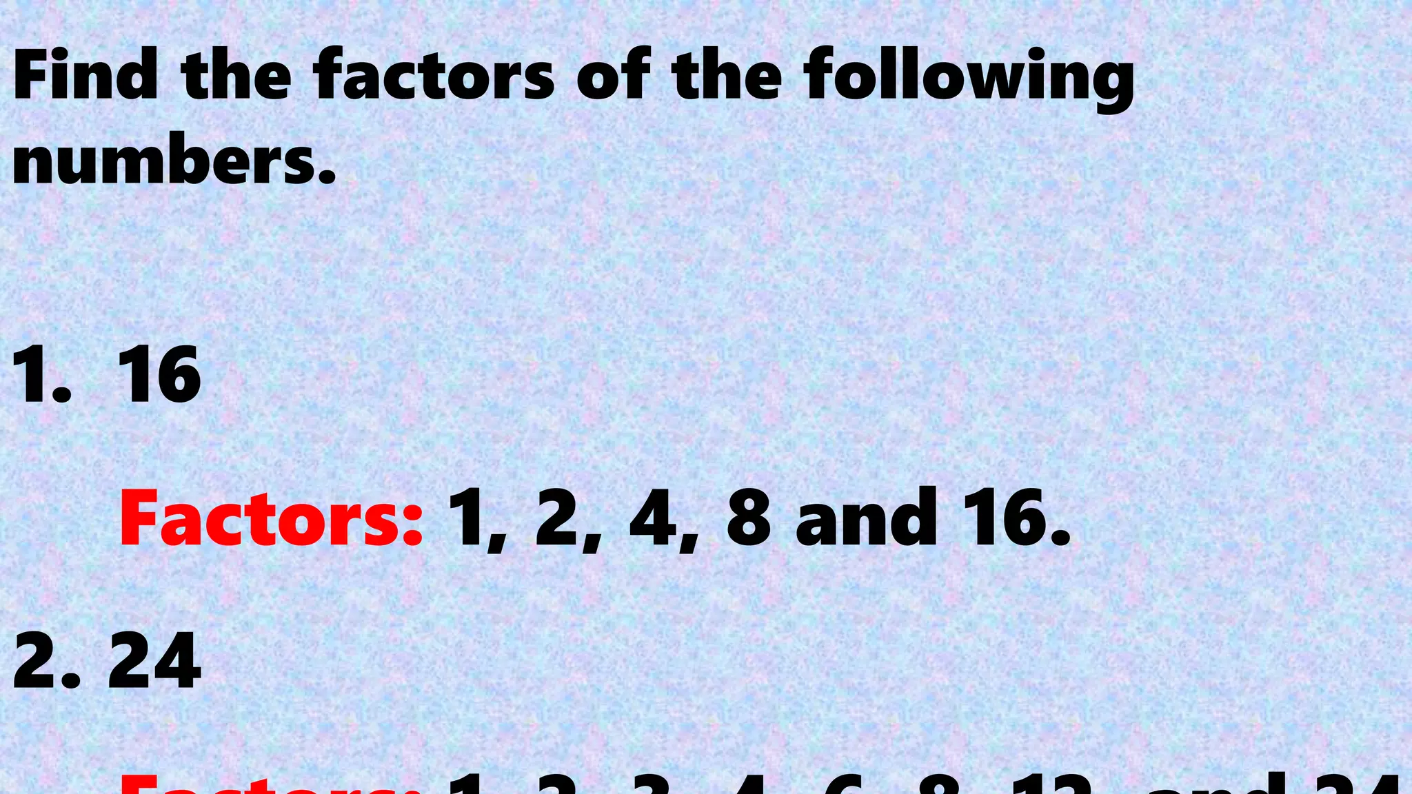 Factors and Multiples | PPTX