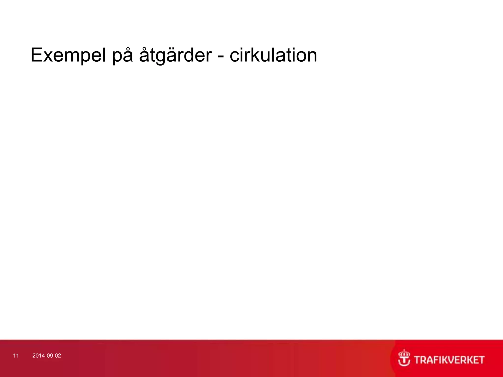 Exempel på åtgärder - cirkulation 
11 2014-09-02 
 